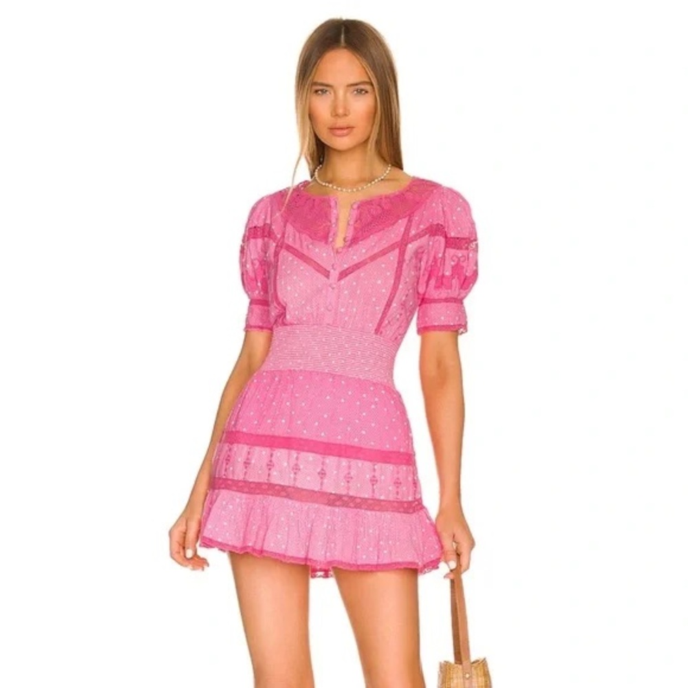 LoveShackFancy Pink Mini Dress